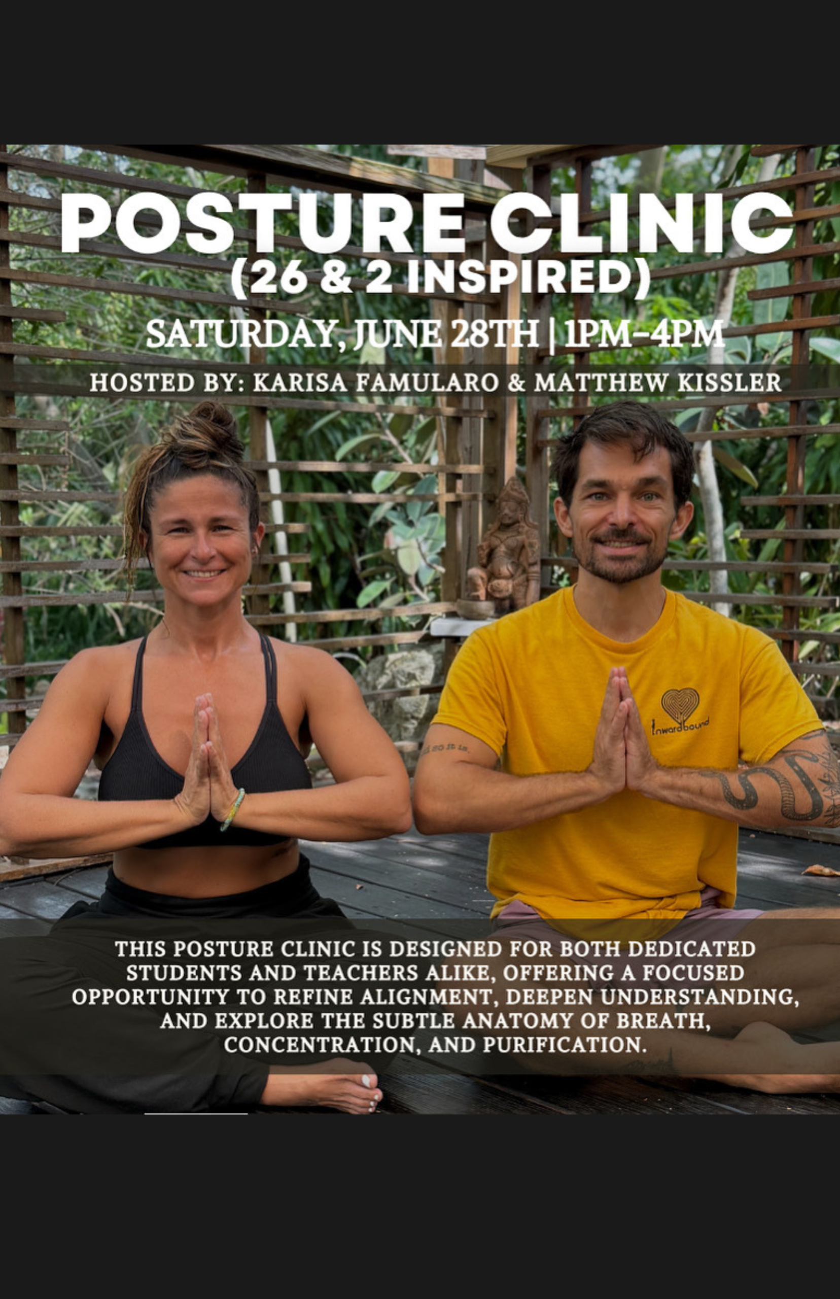 flyer for Posture Clinic (26 & 2 Inspired)